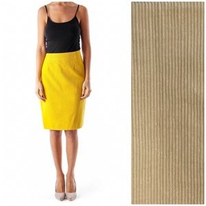 Anthropologie Maeve Beige Corduroy 100% Cotton Pencil Skirt Size 2 Neutral